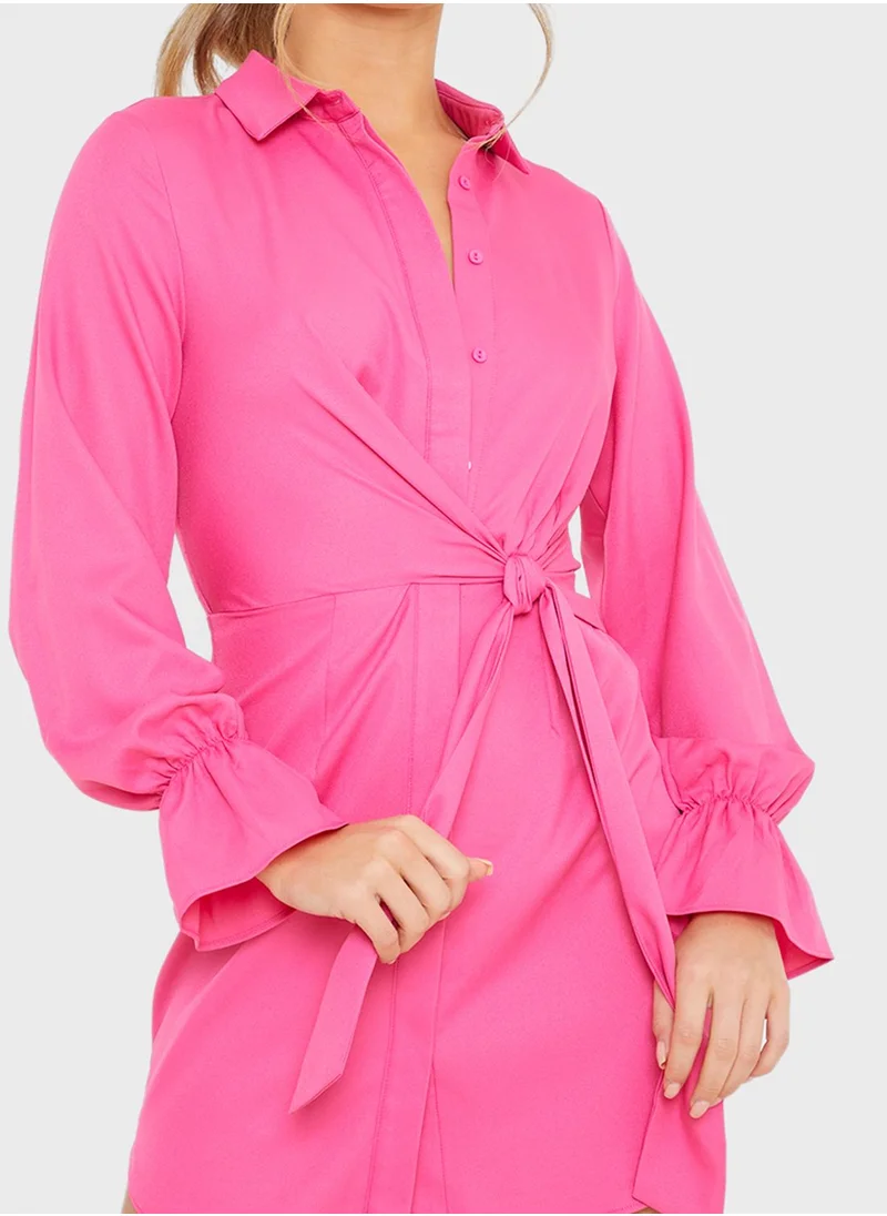 In the style Drape Shirt Dress