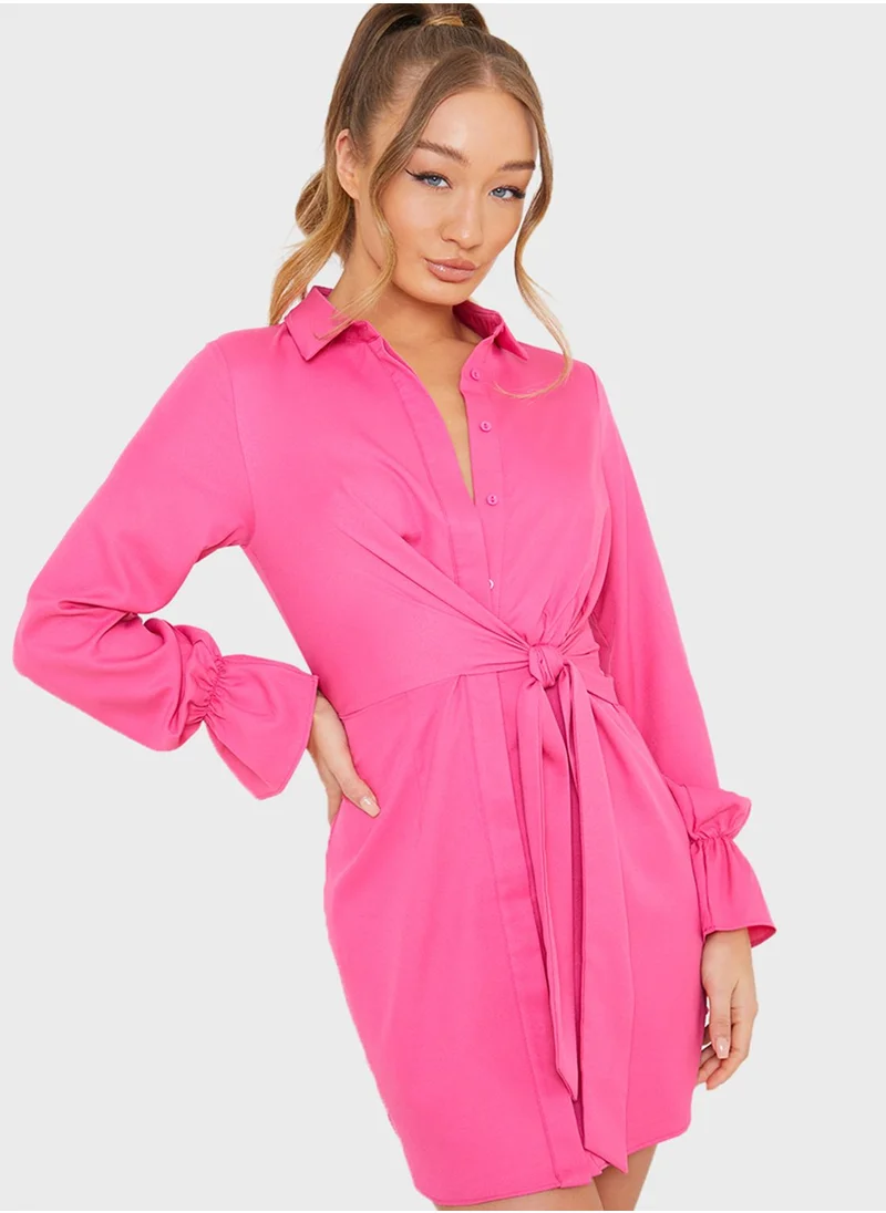 In the style Drape Shirt Dress