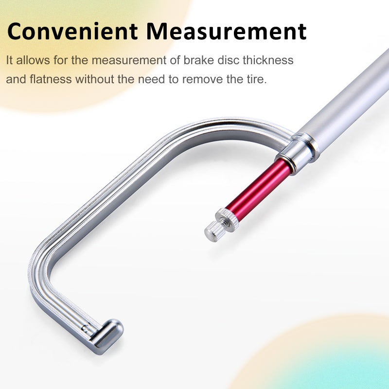 Brake Disc Measuring Tool, Aluminum Alloy Brake Disc Rotor Gauge Caliper 0 to 45mm Fast Accurate Measuring Tool for Motorcycles Cars Commercial Vehicles, Silver - Image 4