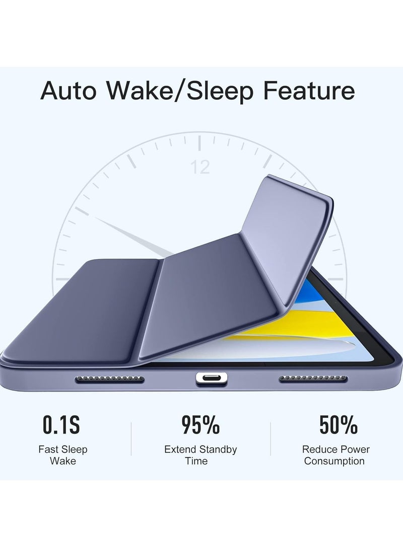 ELTRAZONE Compatible with iPad 10th Generation Case (10.9-Inch, 2022) | Slim Trifold Stand Protective Cover with Pencil Holder | Auto Sleep/Wake Function | Soft TPU Back | Shockproof, Lightweight & Durable Tablet Case Gray - Image 5