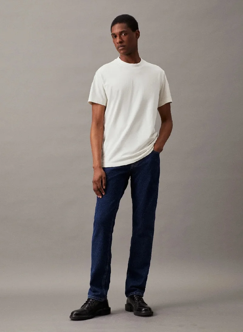 Calvin Klein Jeans Ivory Logo Tape T-shirt for Men | Best Price UAE