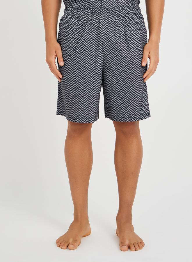 Styli Printed Short Sleeve Shirt and Shorts Pyjama Set - Image 4