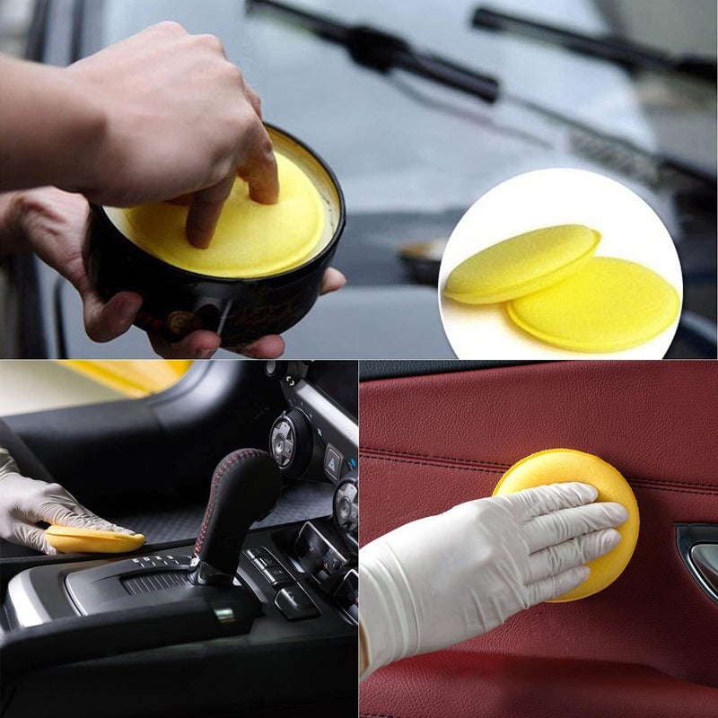 BEANPRECOY 12 Pcs Microfibre Polishing Sponge, 4 Inch Round Wax Applicator Pad for Car Polish, Waxes, Paint Cleaner - Hand Polishing Foam Sponge for Detailing - Image 5