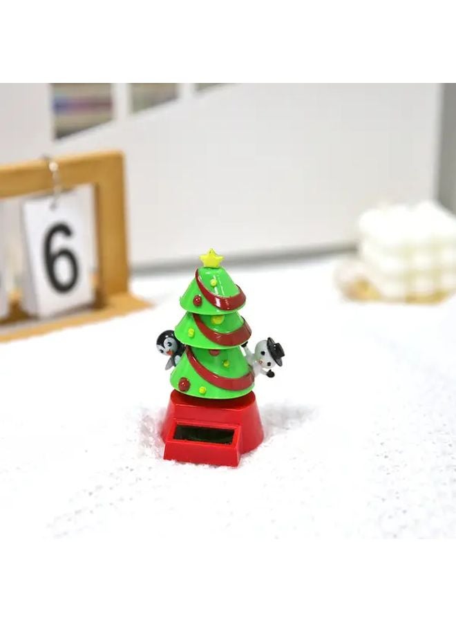 Christmas Tree Dashboard Car Ornament With Snowmen Penguins Anti Vibration Base Durable Plastic - Image 4