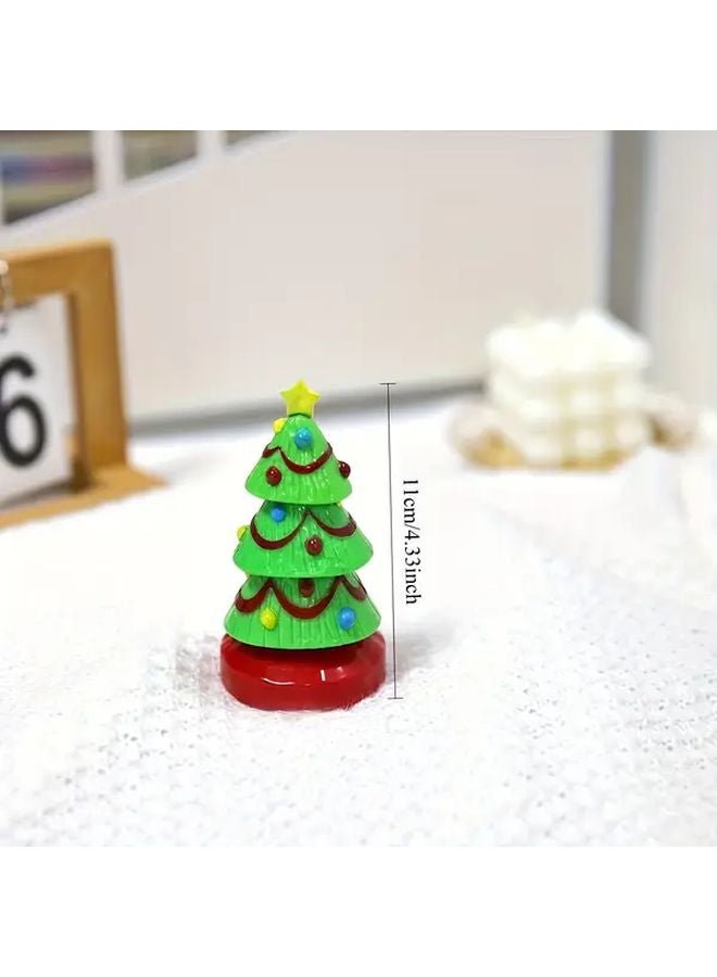 Christmas Tree Dashboard Car Ornament With Snowmen Penguins Anti Vibration Base Durable Plastic - Image 3