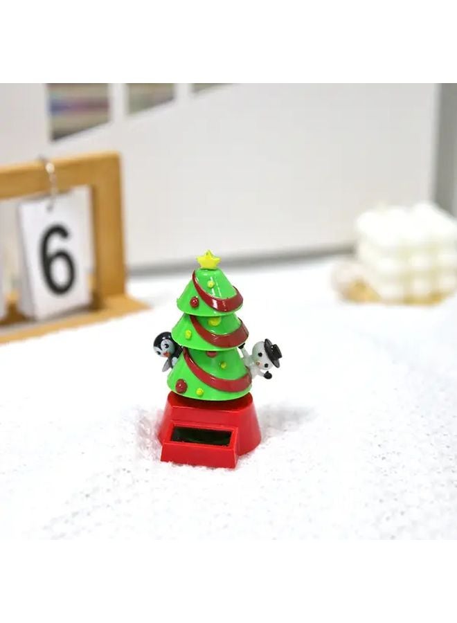 Christmas Tree Dashboard Car Ornament With Snowmen Penguins Anti Vibration Base Durable Plastic - Image 5
