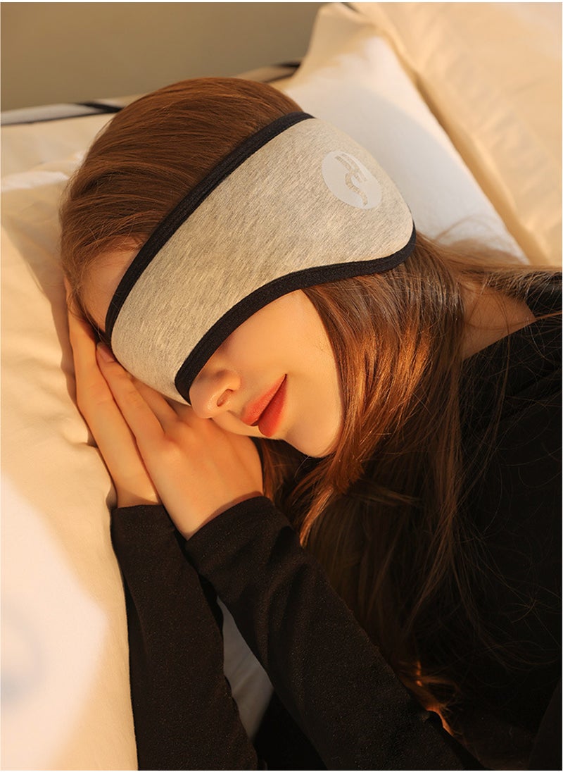 Generic Men and women sleep mute eye patch earmuffs 2-in-1 58*11cm grey  - Image 1