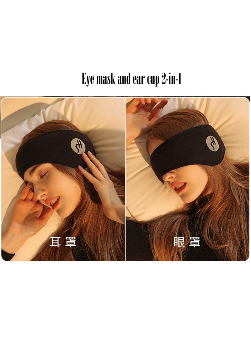 Generic Men and women sleep mute eye patch earmuffs 2-in-1 58*11cm grey  - Image 5