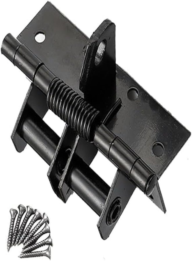 Cheet enterprise 2 Pack 3-in-1 Automatic Door Hinge Lock - Heavy Duty Self-Closing Spring Door Hinge with 90° Positioning | Multifunctional Auto Door Closer for Interior and Exterior Doors (Black) - Image 3