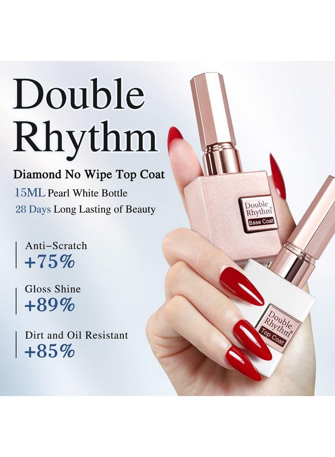 دابل ريذم 2 قطعة 15 مل لا يمسح الجل معطف فوقي ومجموعة معطف أساسي واضح لامع جل تلميع عدة نقع قبالة LED (قاعدة ومعطف علوي) - Image 4