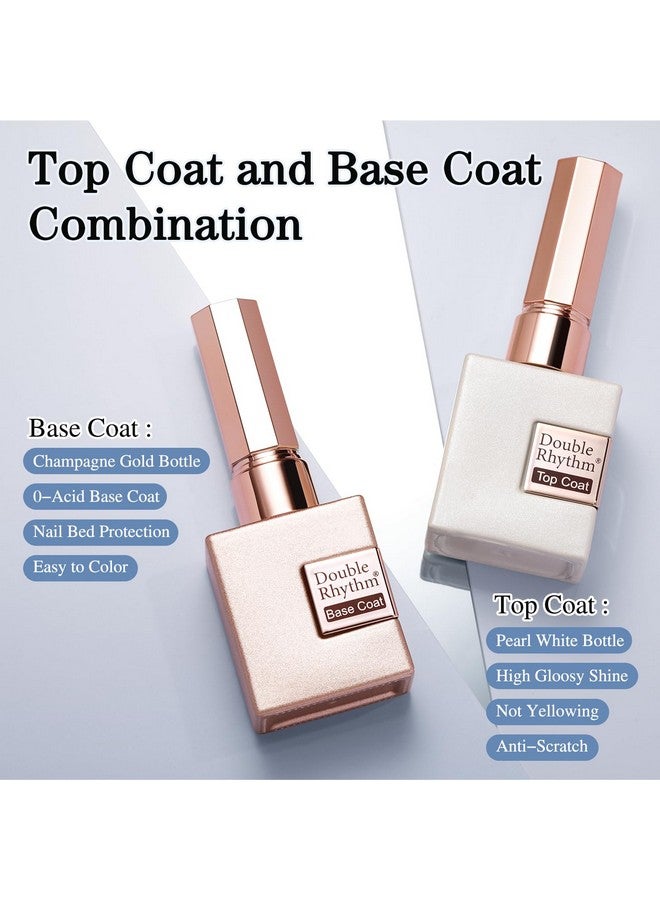 دابل ريذم 2 قطعة 15 مل لا يمسح الجل معطف فوقي ومجموعة معطف أساسي واضح لامع جل تلميع عدة نقع قبالة LED (قاعدة ومعطف علوي) - Image 2