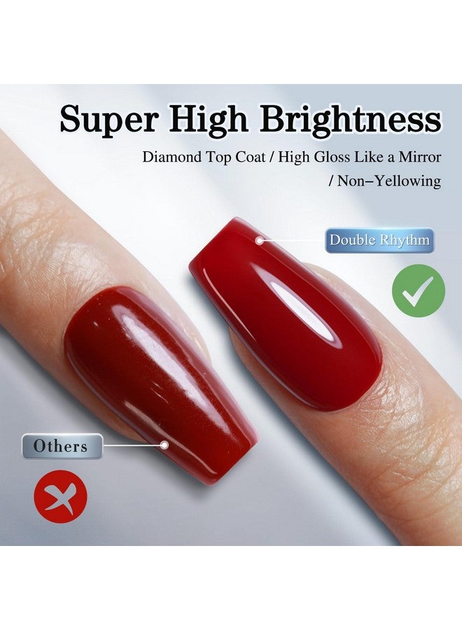 دابل ريذم 2 قطعة 15 مل لا يمسح الجل معطف فوقي ومجموعة معطف أساسي واضح لامع جل تلميع عدة نقع قبالة LED (قاعدة ومعطف علوي) - Image 3