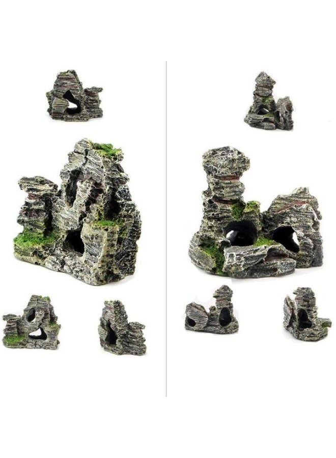 Artificial Fish Tank Rockery Resin Rock Mountain Hiding Cave Aquarium Decoration - Image 4