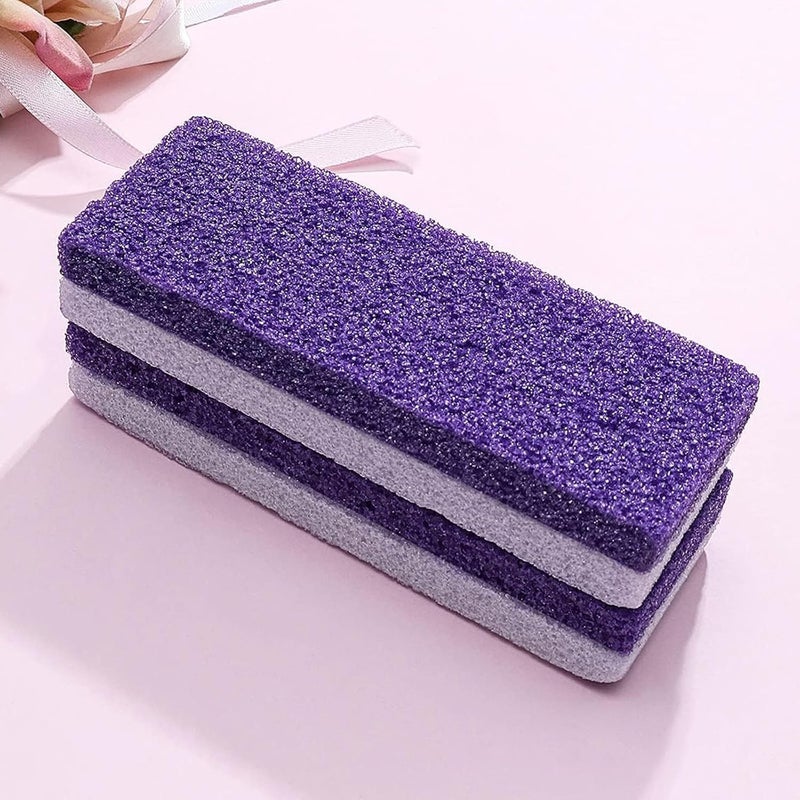 Foot Pumice Stone Block Foot Care Exfoliator Pedicure Tool Callus Remover Scrubber Dead Hard Skin Remover Cleaner 2PCS (Purple) - Image 2