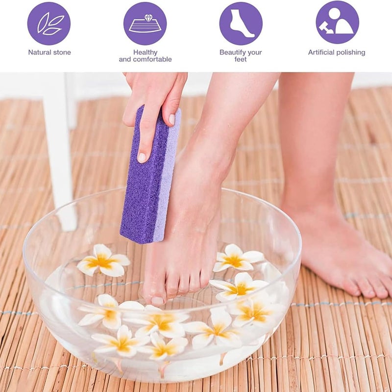 Foot Pumice Stone Block Foot Care Exfoliator Pedicure Tool Callus Remover Scrubber Dead Hard Skin Remover Cleaner 2PCS (Purple) - Image 3