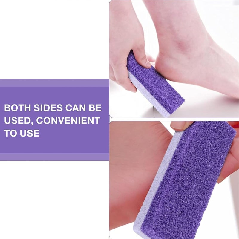 Foot Pumice Stone Block Foot Care Exfoliator Pedicure Tool Callus Remover Scrubber Dead Hard Skin Remover Cleaner 2PCS (Purple) - Image 4