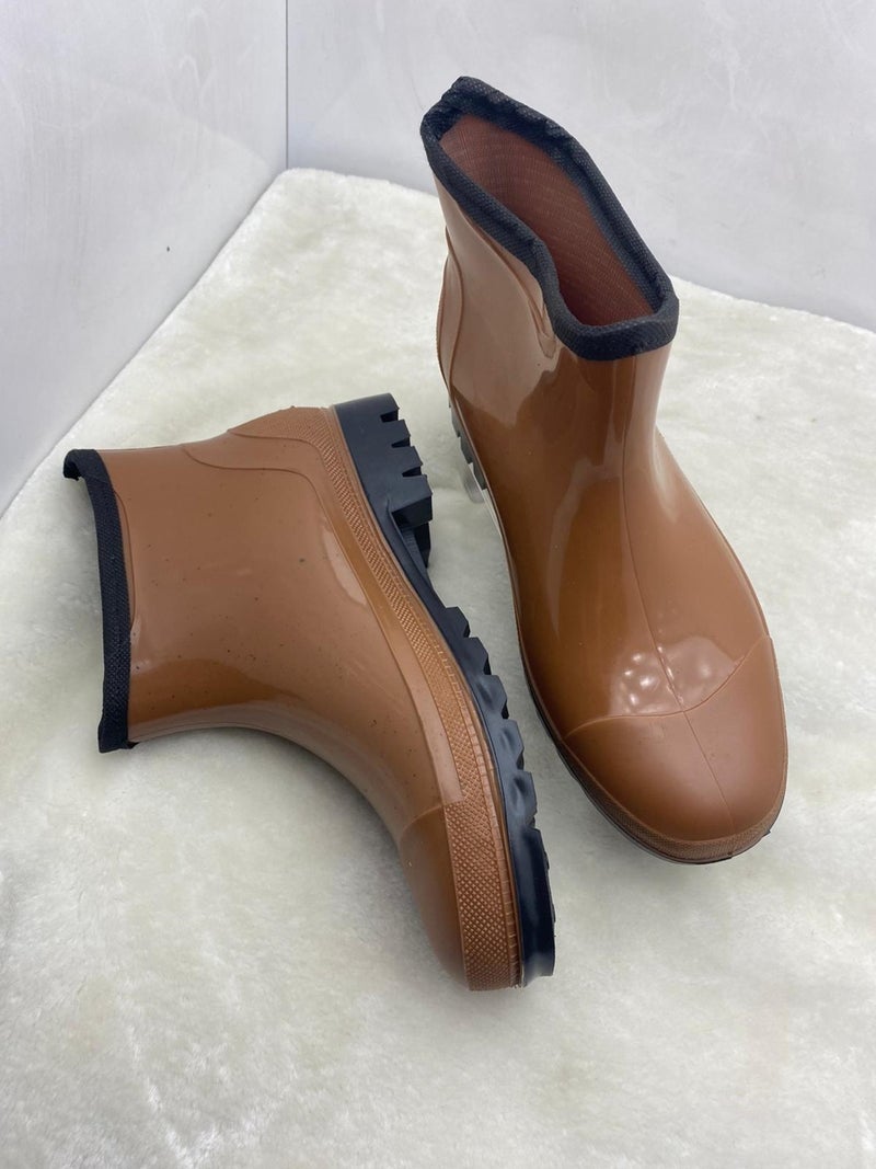 Çiğdem Kundura Ulaş Brown Rençber Garden Short Rubber Boots - Brown - 44 - ST02265-BROWN-44  - Image 4