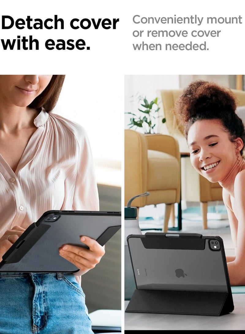 Spigen Air Skin Pro for iPad Pro 13 inch Case Cover M5/M4 (2025-2024) with Detachable Magnetic Cover, Transparent Back and Pencil Holder - Black - Image 4