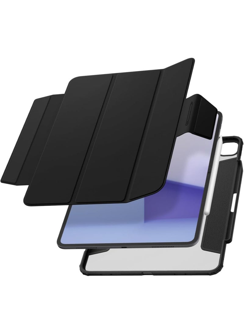 Spigen Air Skin Pro for iPad Pro 13 inch Case Cover (2024) M4 with Detachable Magnetic Cover, Transparent Back and Pencil Holder - Black  - Image 1