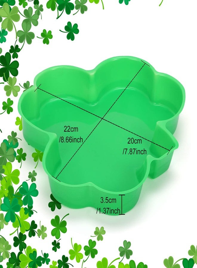 Cunhill 24 Pieces Plastic Shamrock Serving Platters St Patrick's Day Trays Green Plates Cookie Candy Dish Bowl for Irish Party Supplies - Image 2