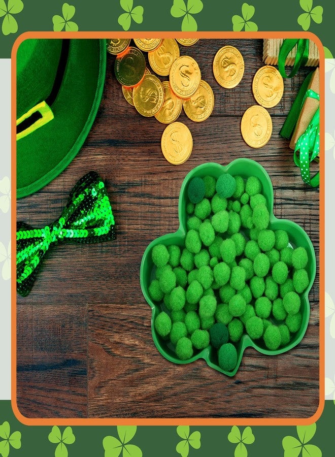 Cunhill 24 Pieces Plastic Shamrock Serving Platters St Patrick's Day Trays Green Plates Cookie Candy Dish Bowl for Irish Party Supplies - Image 4