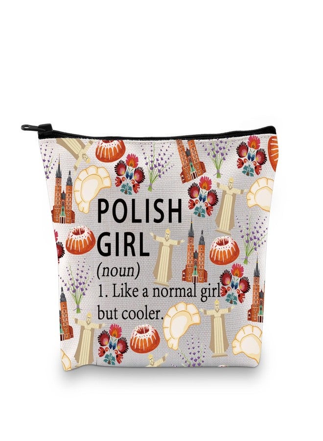 Gzrlyf Poland Country Makeup Bag Polish Gift Poland Souvenirs Travel Gift Polish Stuff Zipper Pouch (POLISH noun) - Image 1