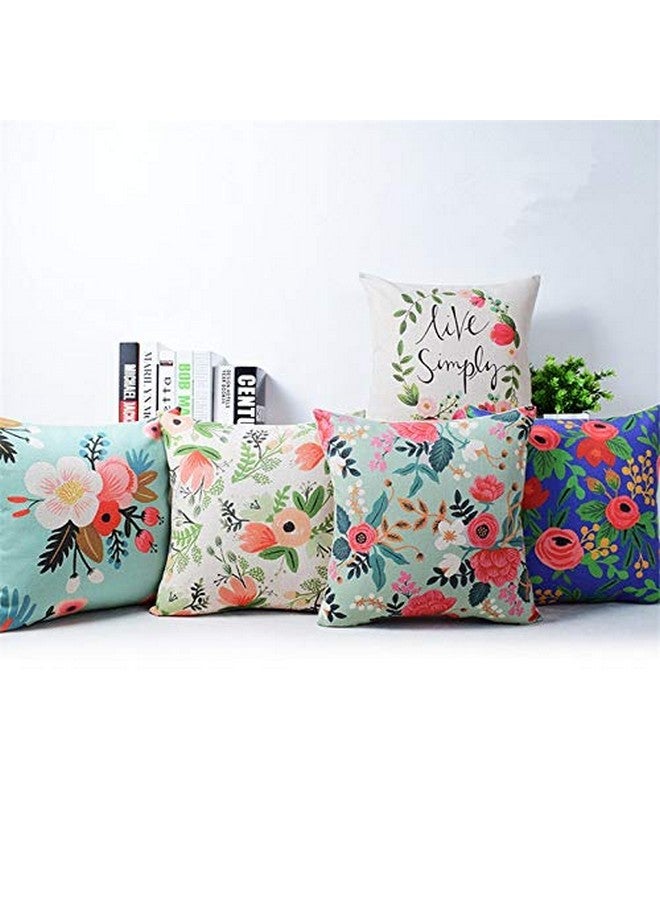 AEROHAVEN Set of 5 Designer Decorative Throw Pillow/Cushion Covers - CC141 - (16 inch x 16 inch, Multicolour) - Image 1
