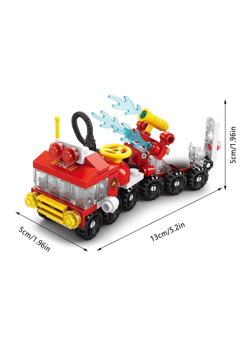 6 in 1 Toddler Fire Truck Toy Building Blocks Toys for Boys Aged 4+ Kids Gift Ideas Forest Fire Truck Toys 142 Pieces - Compatible with Other Building Block Toys  - Image 2