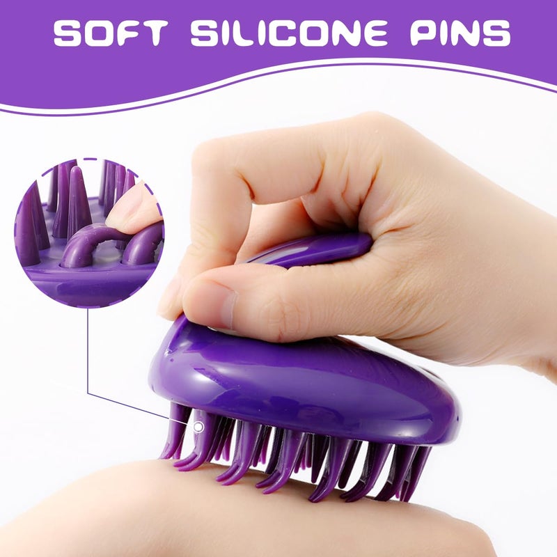 CELEMOON Ultra-Soft Silicone Washable Cat Grooming Shedding Massage/Bath Brush (Purple) - Image 3