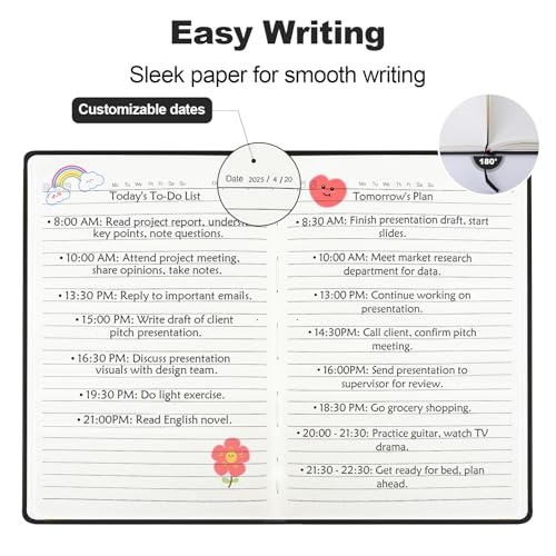 SUQJOY Lined Journal Notebooks for Writing, 100 GSM Thick Paper, 8 Pack Hardcover Notebooks, A5 College Ruled Notebook, Journaling Notebook for School/Travel/Office (Black- 8 Pack) - Image 5