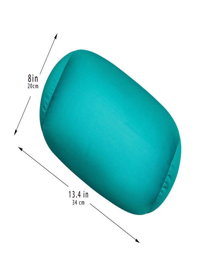 Focustree Squish Bean Bed Microbead Pillow Bolster Tube Body Pillow Smooth Cool Touch Fabric Neck & Back Support Throw Travel Pillow Fun Colors (Green Spring) - Image 4