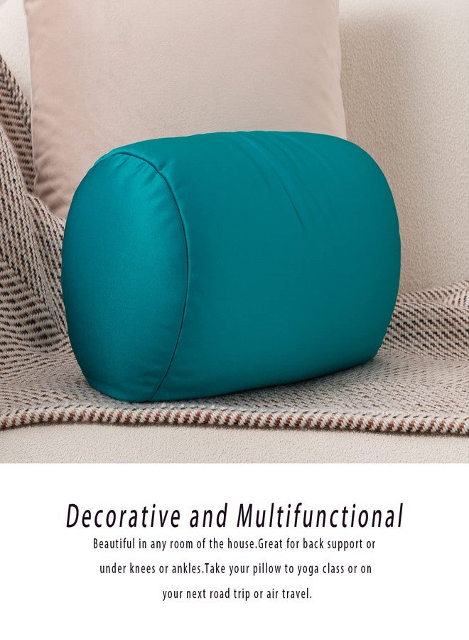 Focustree Squish Bean Bed Microbead Pillow Bolster Tube Body Pillow Smooth Cool Touch Fabric Neck & Back Support Throw Travel Pillow Fun Colors (Green Spring) - Image 3