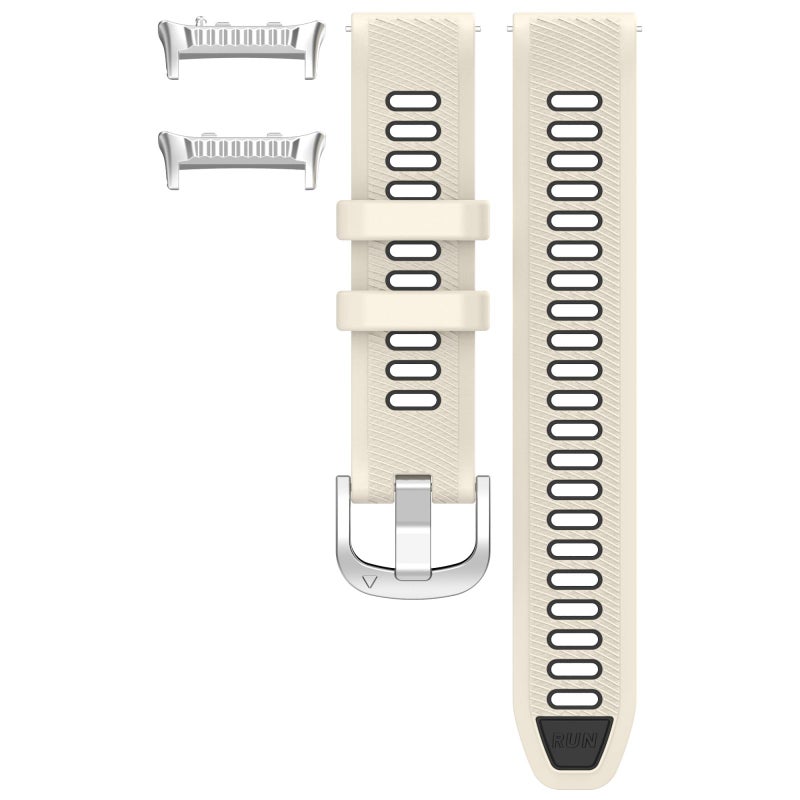 erorex For Huawei Watch D2 Silver Metal Head Two Color Silicone Watch Band(Starlight+Black) - Image 3