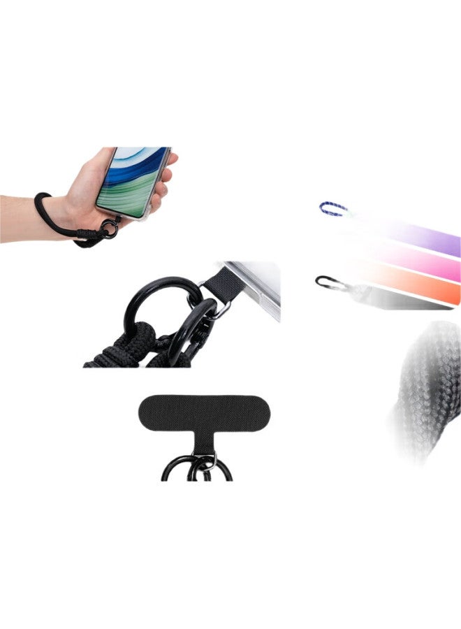 KOVOL Kewo Phone Lanyard, High-End Braided Wrist Strap, Anti-Theft Handheld Strap, Anti-Loss Pad, Shockproof, Suitable For Iphone 15 Pro Max/Mate 70, Short Style [With Clip] - Image 3