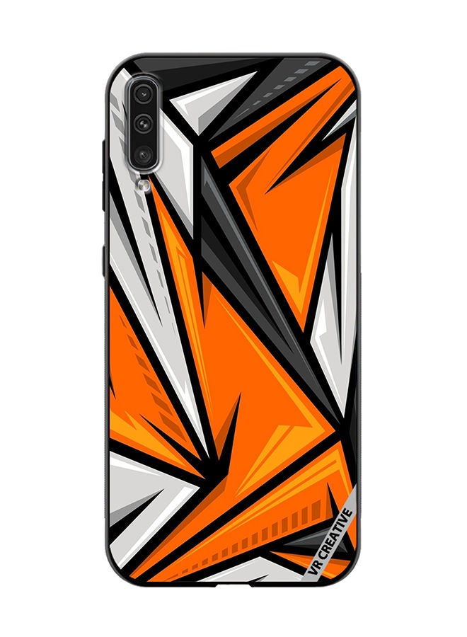 VR CREATIVE Protective Case Cover For Samsung Galaxy A70/A70s Texture Sports Racing Style Orange Color Design Multicolour - Image 1