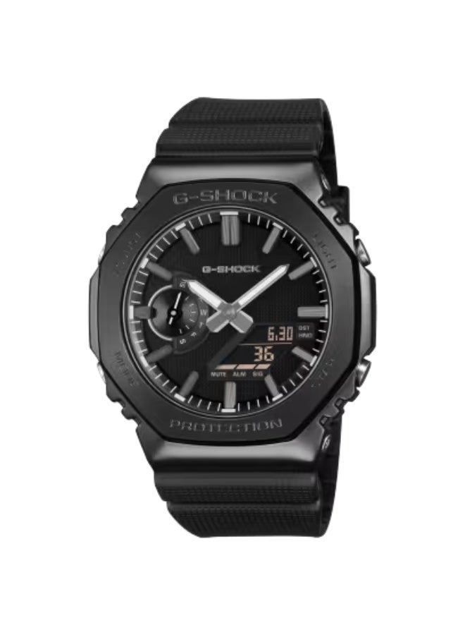 G-SHOCK Casio G-Shock GM-2100LXB-1ADR Men's Analog-Digital Watch – LUXE BLACK Matte Black Dial, Black Ion-Plated Metal Bezel, Black Bio-Based Resin Strap, Shock Resistant, 200M Water Resistant - Image 3