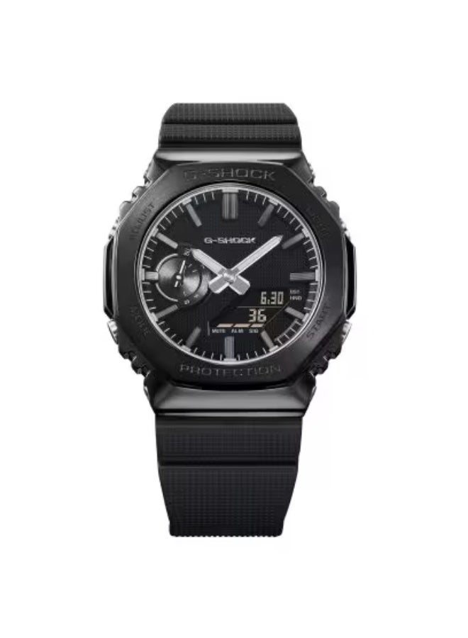 G-SHOCK Casio G-Shock GM-2100LXB-1ADR Men's Analog-Digital Watch – LUXE BLACK Matte Black Dial, Black Ion-Plated Metal Bezel, Black Bio-Based Resin Strap, Shock Resistant, 200M Water Resistant - Image 1