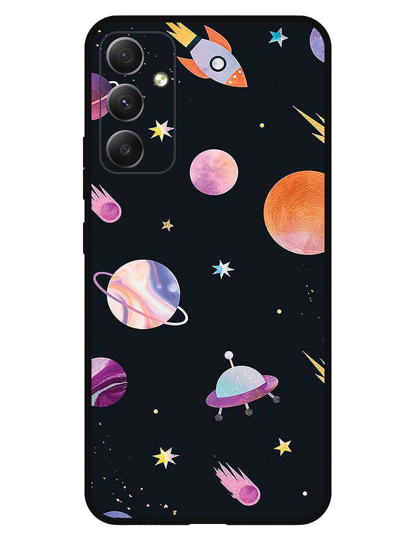 Theodor Protective Case Anti Scratch Shock Proof Bumper Cover For Samsung Galaxy M14 Planets Pattern - Image 1