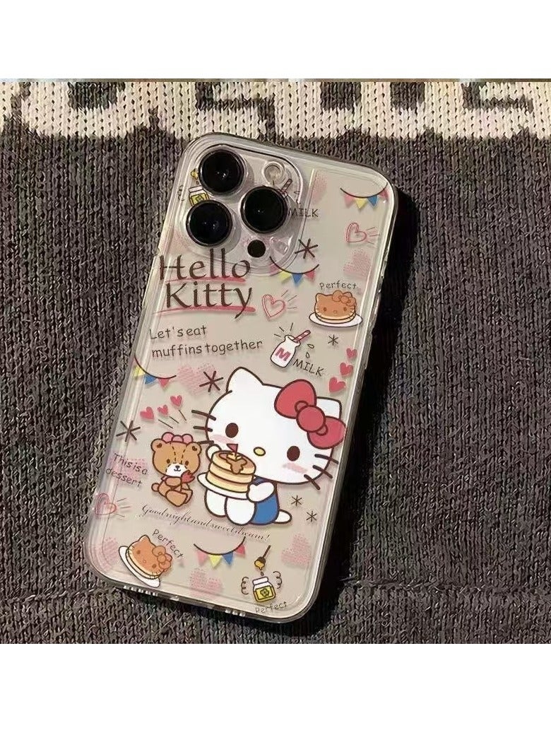 جراب شفاف بتصميم هالو كيتي حلوى لهاتف iPhone 16 Pro Max - تصميم كرتوني لطيف، مقاوم للصدمات، مضاد لبصمات الأصابع - Image 1