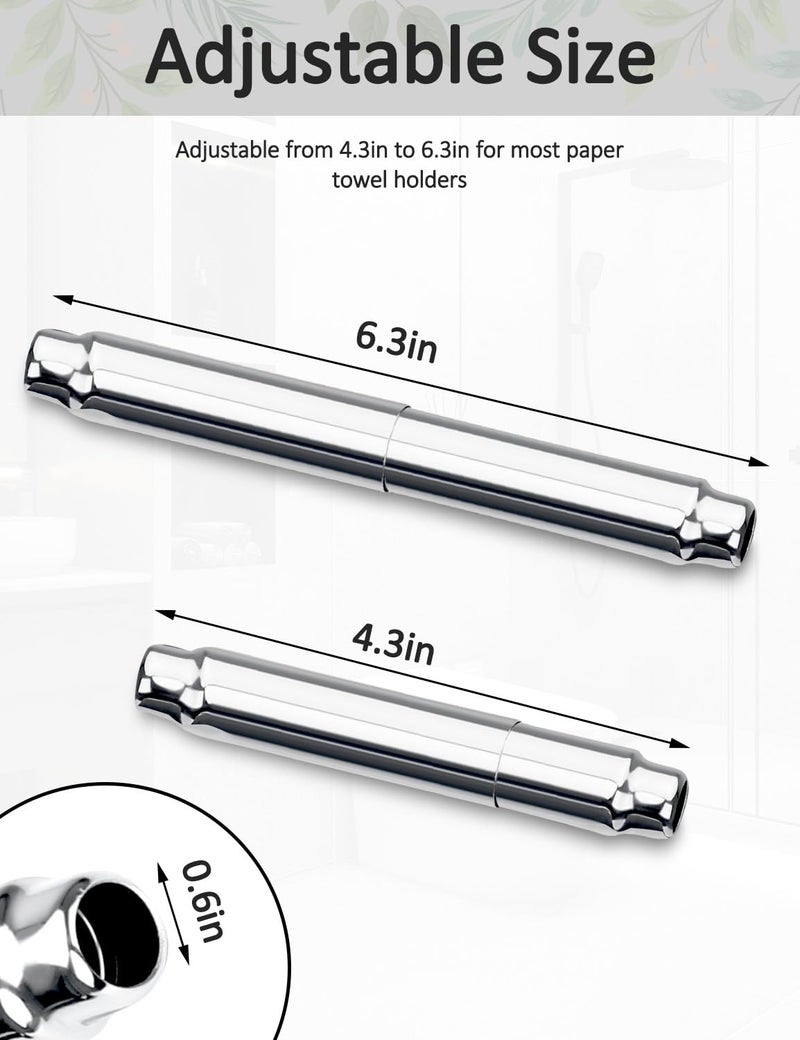 CAPHONT Toilet Paper Holder Roller Replacement, Stainless Steel Toilet Paper Roller Spring Loaded Toilet Paper Holder Replacement Rod, Chrome - Image 2