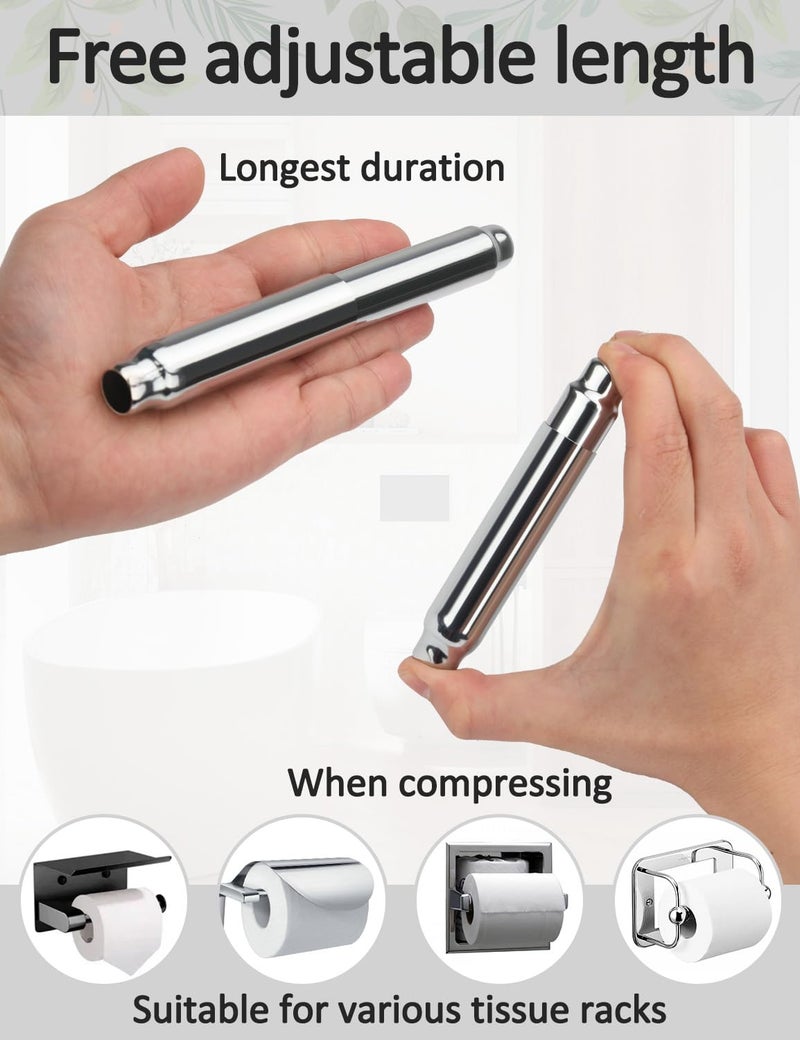 CAPHONT Toilet Paper Holder Roller Replacement, Stainless Steel Toilet Paper Roller Spring Loaded Toilet Paper Holder Replacement Rod, Chrome - Image 4