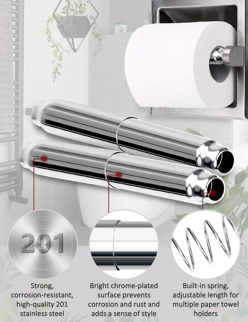 CAPHONT Toilet Paper Holder Roller Replacement, Stainless Steel Toilet Paper Roller Spring Loaded Toilet Paper Holder Replacement Rod, Chrome - Image 5