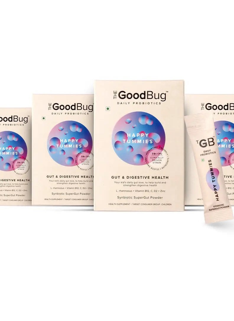 The Good Bug - The Good Bug Happy Tummies Supergut Powder 15 Days Pack (Pack of 4) - Image 1