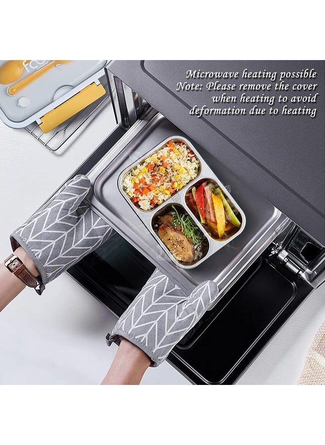 Toyshine - Toyshine Stainless Steel Bento Box for Kids & Adults, 2/3 Compartments Sealed & Leak-proof Lunch Box, Keep Foods Separated Food Storage Container, Food-Safe Materials(3 Compartments, Green, Pack of 1) - Image 1