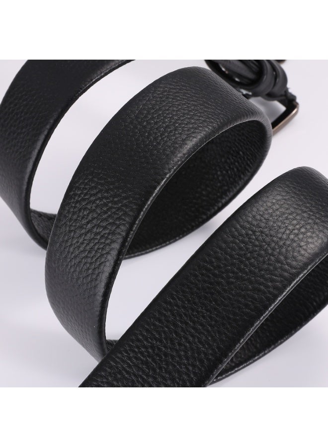 Classic Business Leather Belt for Men | Pin Buckle | Genuine Grain Cowhide Belt | Includes Gift Set - Image 3