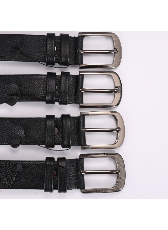 Classic Business Leather Belt for Men | Pin Buckle | Genuine Grain Cowhide Belt | Includes Gift Set - Image 4