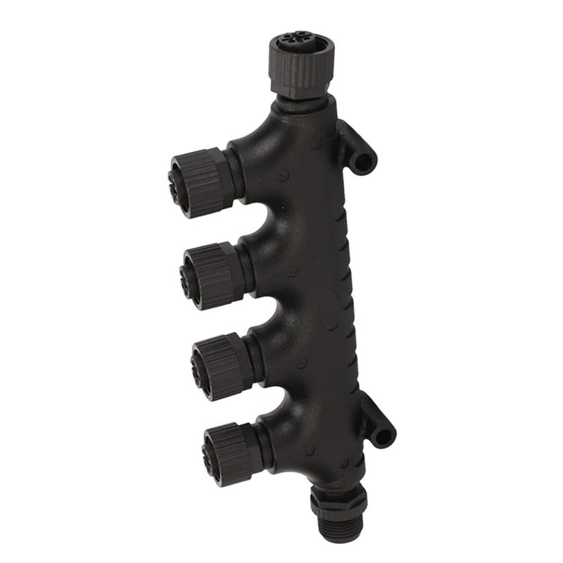 لموصل NMEA 2000 رباعي المنافذ بشكل T - توافق عالٍ وبناء متين - للشبكات البحرية للسفن واليخوت - 5 سنون - أسود - Image 1