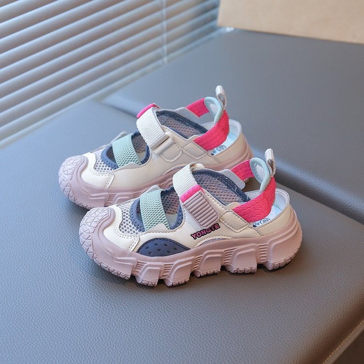 Boys Sandals Summer Children'S Sports Baotou Beach Shoes Soft Sole Non-Slip Sandals Boys Single Mesh Shoes - Image 1
