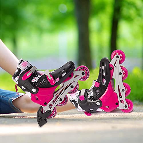 New Bounce New-Bounce Inline Skates for Girls and Boys - Outdoor Adjustable Roller Skates for Boys Ages 8-12 for Beginners & Advanced Great for Kids & Teens | Pink - Image 2