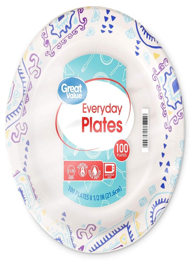Great Value 8 5/8" Heavy Duty Premium Party Paper Plates, 100 ct - Image 1
